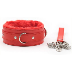 Generique Collier et laisse Fur Sweet Rouge